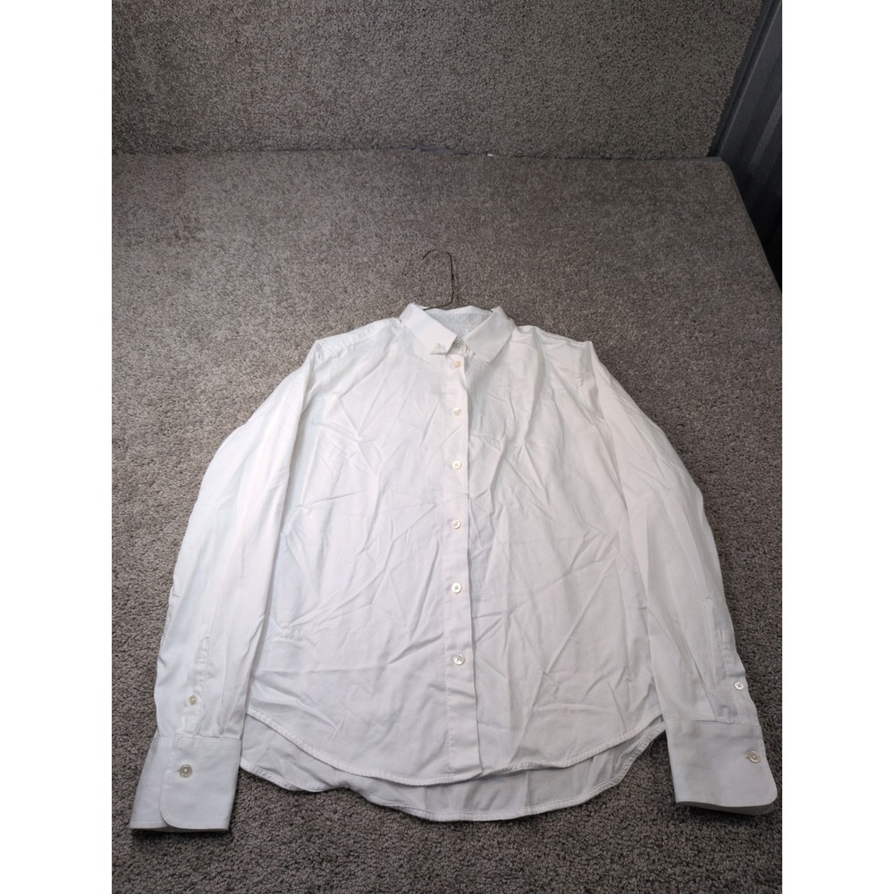 Fil Noir Camiceria White Button Down Shirt Womens 36 Italy Long‎ Sleeve Collared